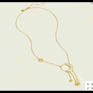 J Crew long charm necklace Crystal